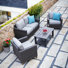 Melbourne Wicker 4 - Person Patio Conversation Set with Cushions