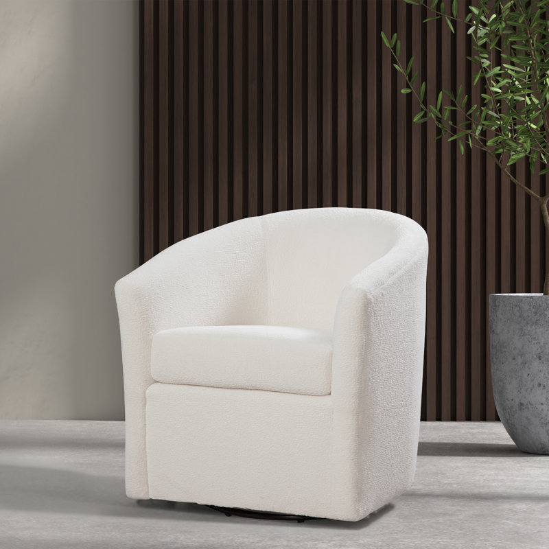 Fauteuil d'appoint rotatif Odessa, Polyester ivoire
