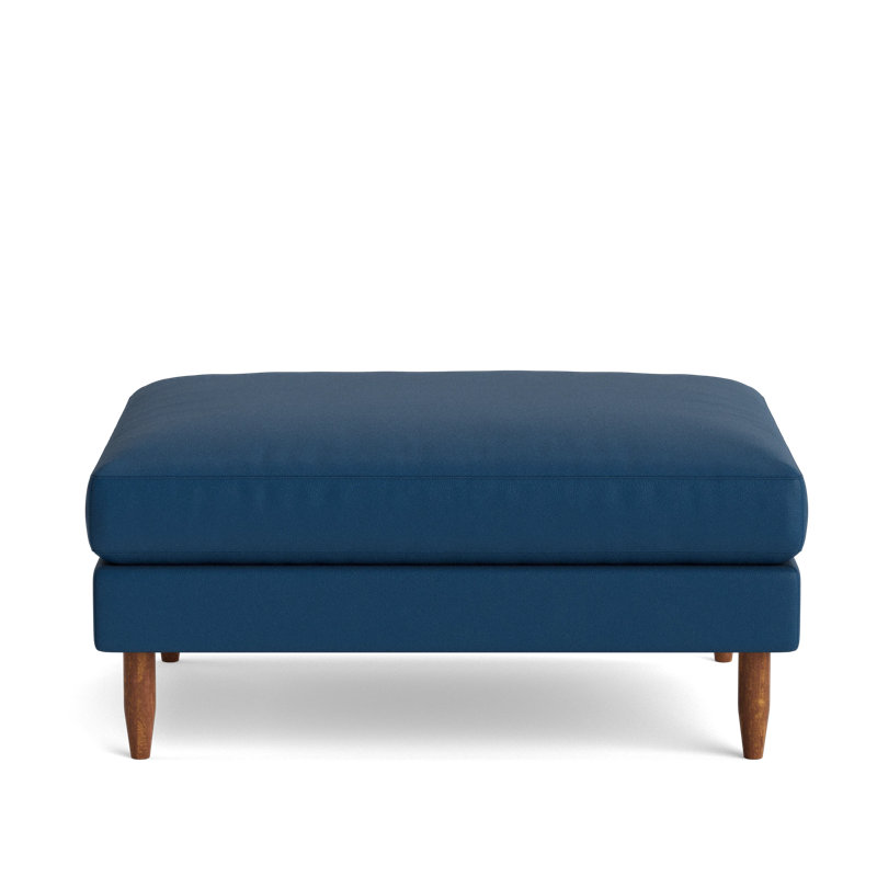 Skinny Fat Ottoman, Leather - Deep Blue