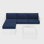 Ensemble de 7 coussins de rechange bleu marine pour l'extérieur, coussins en mousse de 9 à 10 cm d'épaisseur pour canapés de coin, avec tissu résistant à l'eau et durable pour mobilier de jardin