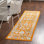 Tapis orange / vert / ivoire tissé à la machine Hilley