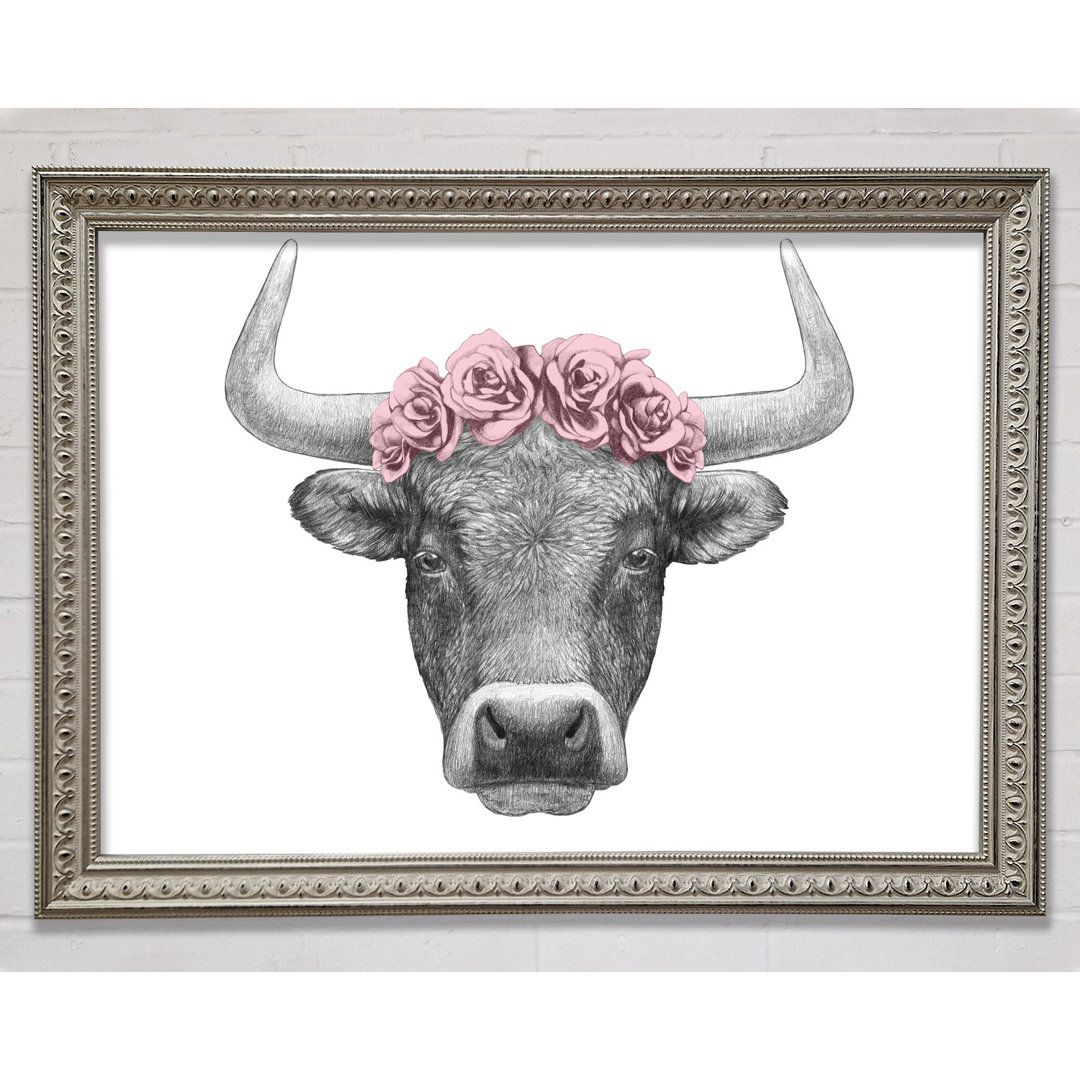 Rose Bull Head - Einzelner Bilderrahmen Kunstdrucke