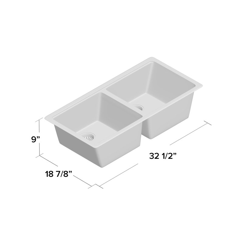 Évier de cuisine en granite onyx KRAUS, 33", Noir