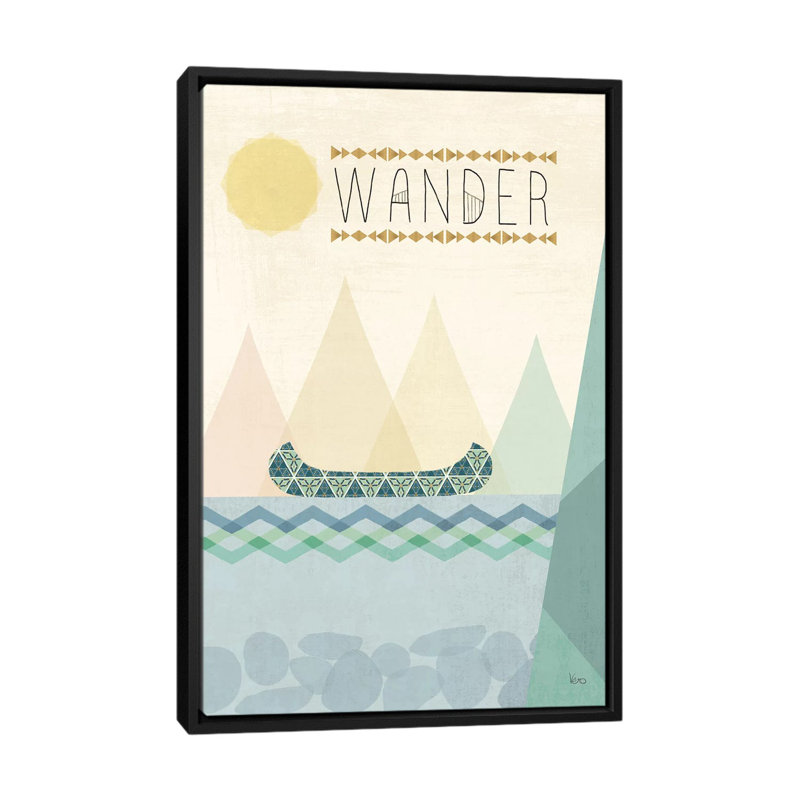 «Outdoor Geo III» sur toile, H 26 po x l 18 po x P 1,5 po, Toile avec cadre noir, Pas de tapis