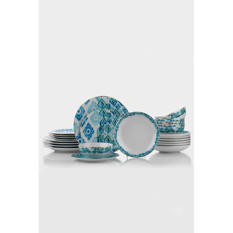 Adamczyk Piece Porcelain China Dinnerware Set - Service for 6
