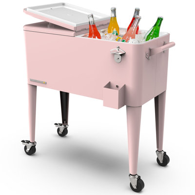 Permasteel 80-Qt Classic Outdoor Patio Cooler On Wheels