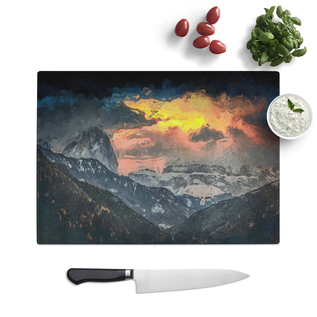 Glass Fire Skies in Abstract Chopping Board