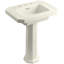 Kathryn Fireclay 27" Pedestal Bathroom Sink with Overflow-546011505-565443931