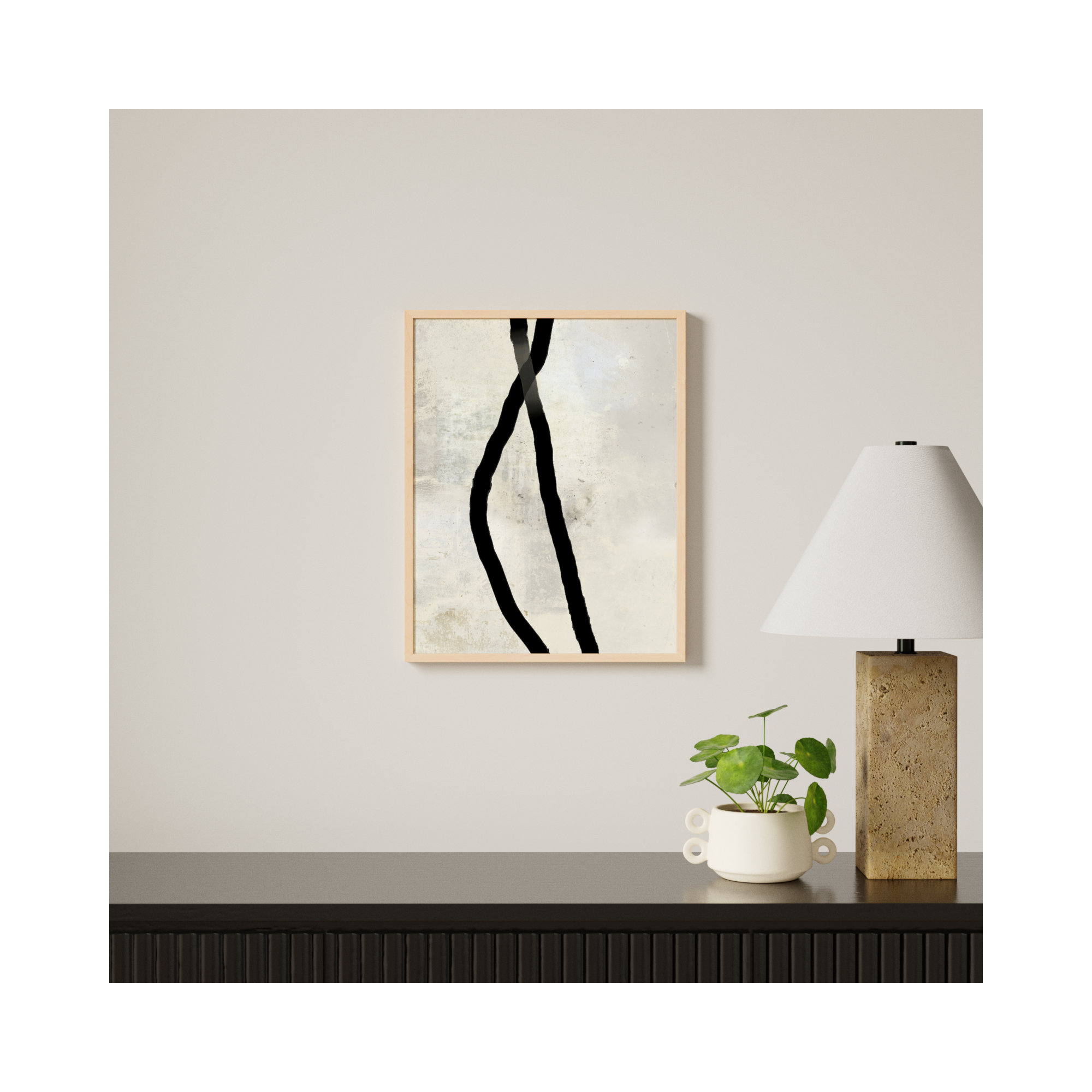 Black Rope 4 by Jacques Pilon, Brown, 20" H x 16" W x 1.25" D