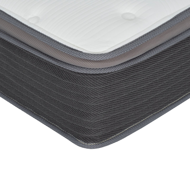 12 In. King Size Pocket Spring Hybrid Mattress Bed In A Box, Plush Euro Top Gel Memory Foam Mattress, White/Gray, King