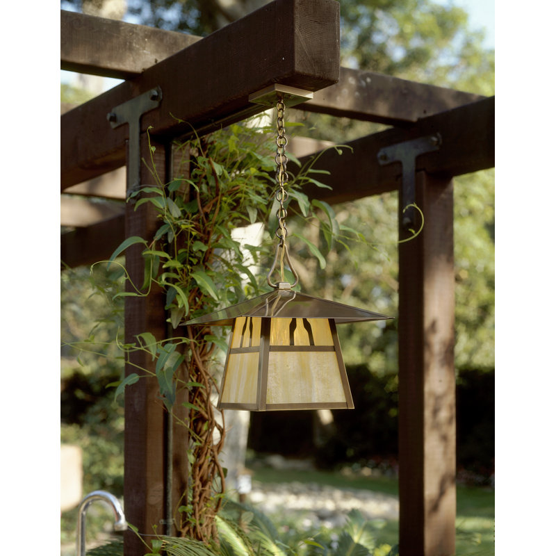 Mannford Outdoor Hanging Lantern, Empty, Verdigris Patina, Cream