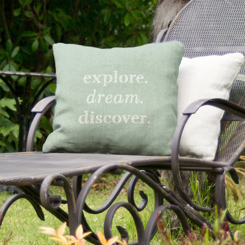 Coussin décoratif intérieur/extérieur discover rêves, 16 po x 16 po, Vert / blanc