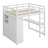 Wood Full Size Loft Bed With 2-Tier Storage Shelves,3 Drawers,Built-In Wardrobe And Desk-142050727