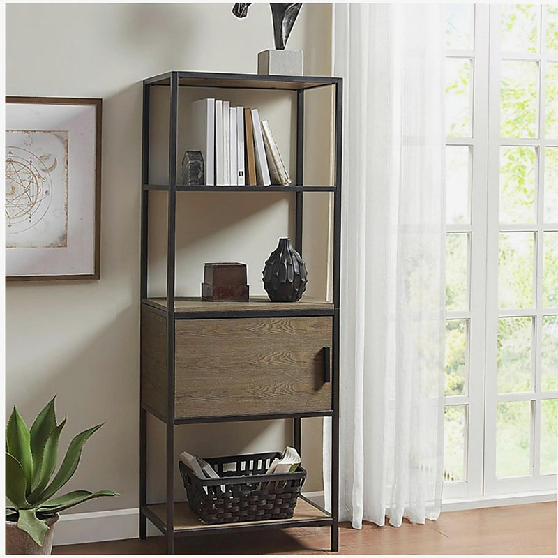 Bibliothèque à 3 niveaux avec armoire de rangement