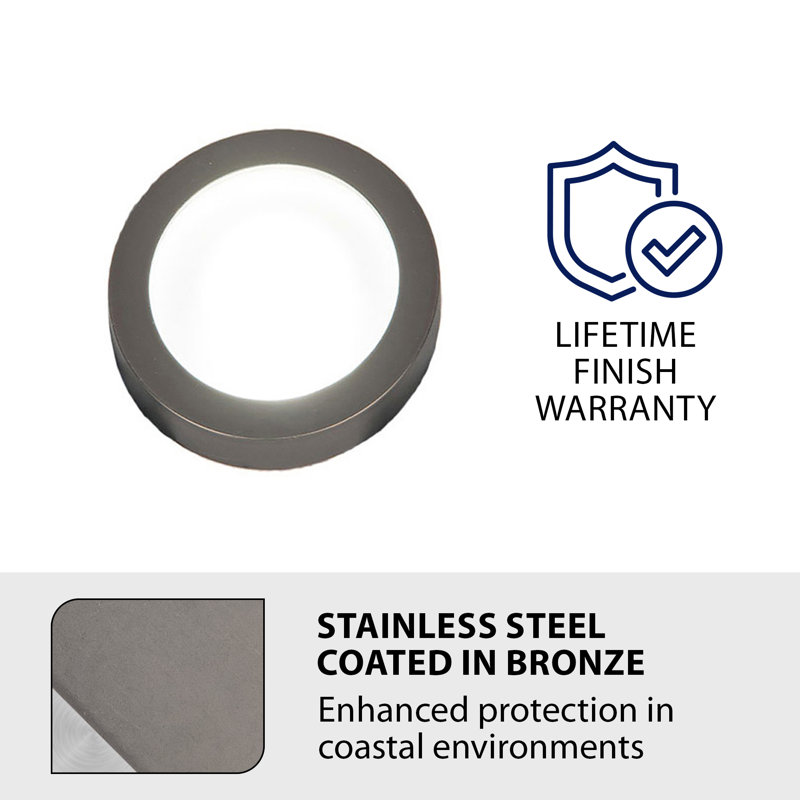 Low Voltage Metal Well light, Bronzed Stainless Steel, 3000K 
