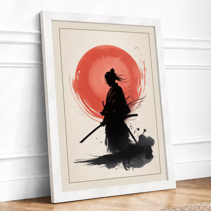 Samurai In Stillness Japandi - Print, A3 - 42.0 x 29.7 cm, White