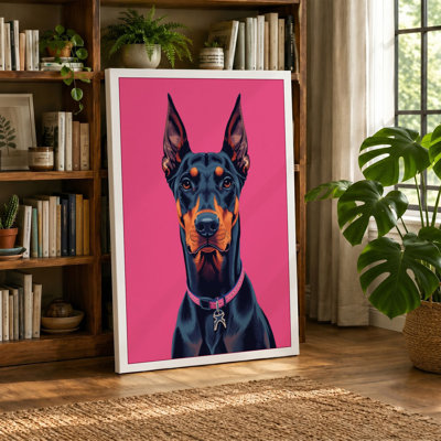 Pop Art Doberman Modern - Wrapped Canvas