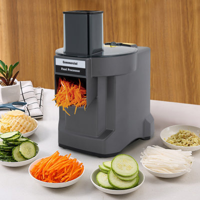 Commercial Vegetable Processor Electric Vegetable Slicer Shredder Dicer Food Processor with 3 Blades, Grid Clean Tool