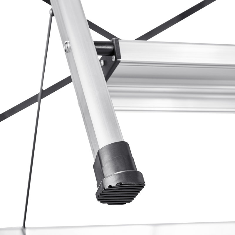 Échelle à 4 marches, escabeau pliant avec large pédale antidérapante et poignée confortable, escabeau portatif en aluminium d'une capacité de 330 lb, multiusage pour la cuisine, la maison, l'entrepôt et le bureau, argent