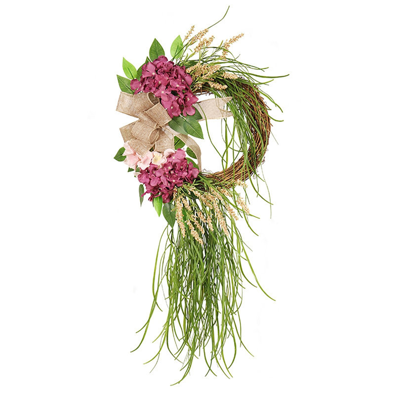 17.72 Inch Hydrangea Wreath Rustic Style Garden Decor