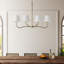 Luminaire suspendu 4 lumières à abat-jour l 37 po avec doublure en toile de jute Aeris