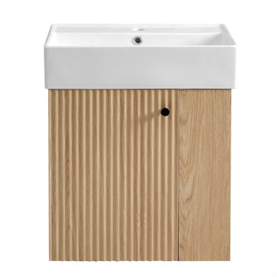 Meuble-lavabo flottant avec lavabo en céramique