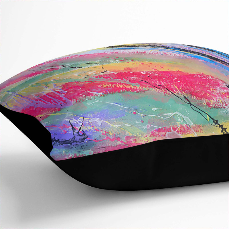 In a Trance Cushion with Filling, 55cm H x 55cm W x 20cm D, Black