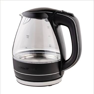 Hamilton Beach Compact Glass Kettle, 1 liter, Stainless Steel and Black  Accents, Model 40930