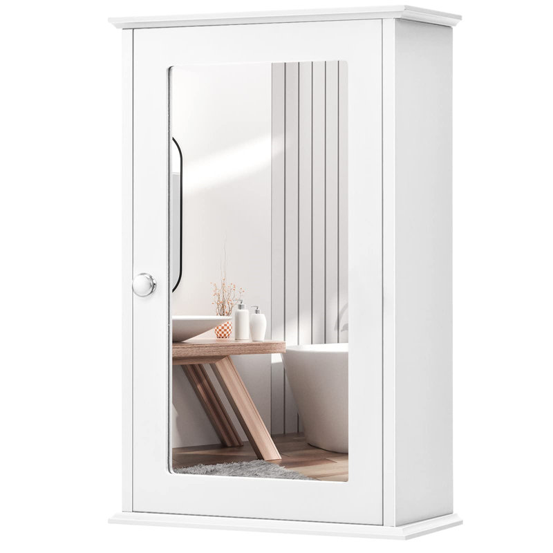 Sizemore W H Wall Mounted Required Medicine Cabinet Mirror Fixed, White