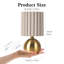 Lampe de table sphérique dorée moderne 8,4 "avec abat-jour en tissu plissé beige-666629638