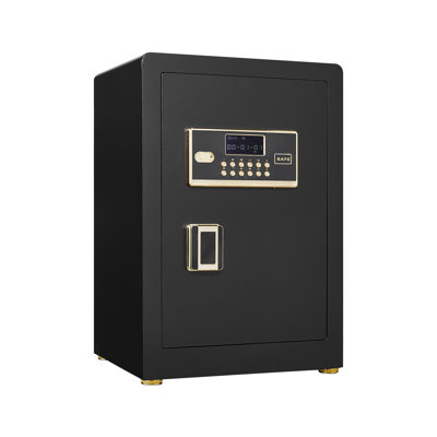 Home Safe With Numeric Keypad, Programmable Code And Mute Mode - Made Of Solid Alloy, Protects Jewelry, Medicines, Valuables. Scratch Coating, 23 In Height Alloy Steel Digital Box Electronic Spare