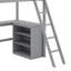 Lit mezzanine simple avec tablettes et bureau-305642811