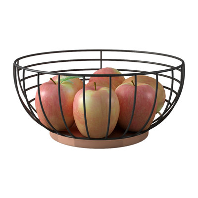 Bol à fruits en métal pour cuisine, salon, bureau - grand centre de table décoratif pour présenter des fruits, des légumes, du pain, des bonbons, des articles ménagers ou comme panier-cadeau