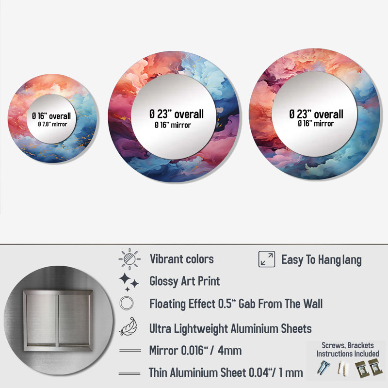 Devari Metal Round Mirror