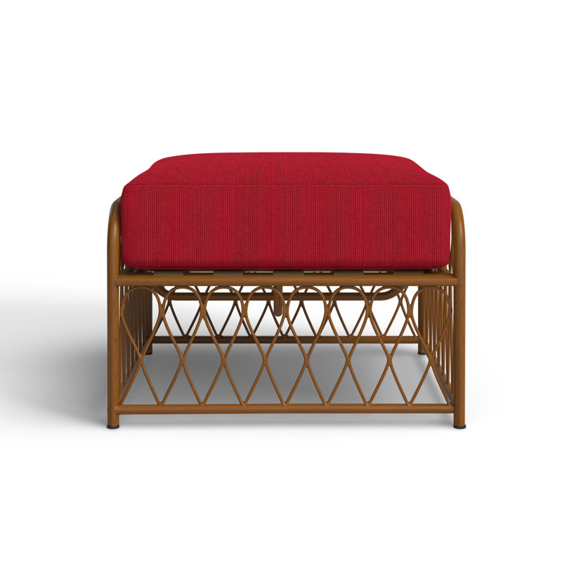 Repose-pieds d'extérieur avec coussin Cane, Denver Scarlett Sunbrella®