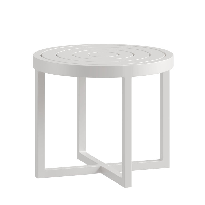Round End Table, Alabaster
