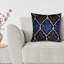 Ensemble de housse de coussin en lin brodé bleu et brun - Décoration de Noël 18 po x 18 po pour canapé-1035212625-1035212654