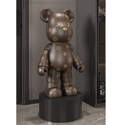 Stylish Hand-Painted Resin Bear Figurine