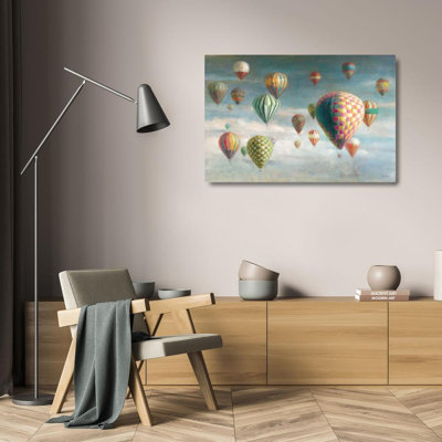 Lark Manor Nai, Danhui Gallery Wrapped Canvas Art Titled: Hot Air Balloons with Pink Crop