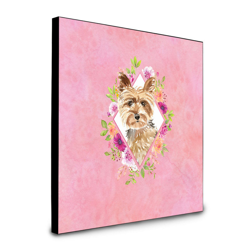 Panneau mural Dollman Flowers, Rose, Yorkie