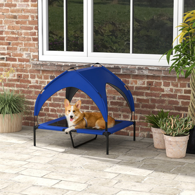 Cooling Raised Dog Bed with Breathable Mesh for Dogs, Blue, 91" W x 76" D x 89" H