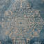 TAPIS EN POLYESTER MACHINE - Rectangle | Bleu | Conception orientale, tapis à faible épaisseur faits à la machine pour le salon, la chambre à coucher