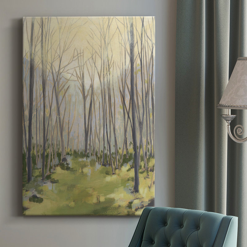 Toile tendue avec châssis Delicate Forest II - prêt à accrocher, H 18 po x l 12 po x P 1,5 po