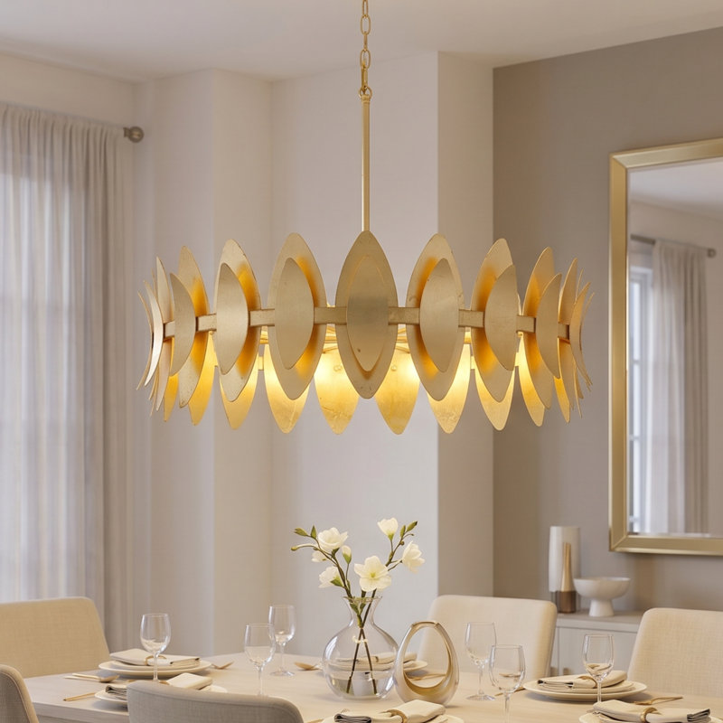 Hayley 6-Light Gold Leaf Pendant Light