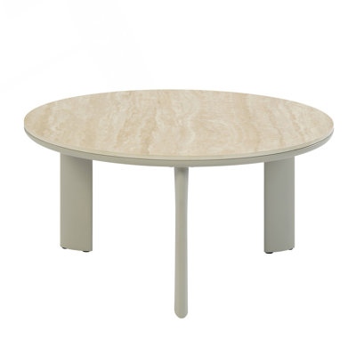 Dessus en céramique Ingram et table basse au fini gris clair, durable et élégant pour les espaces de vie modernes