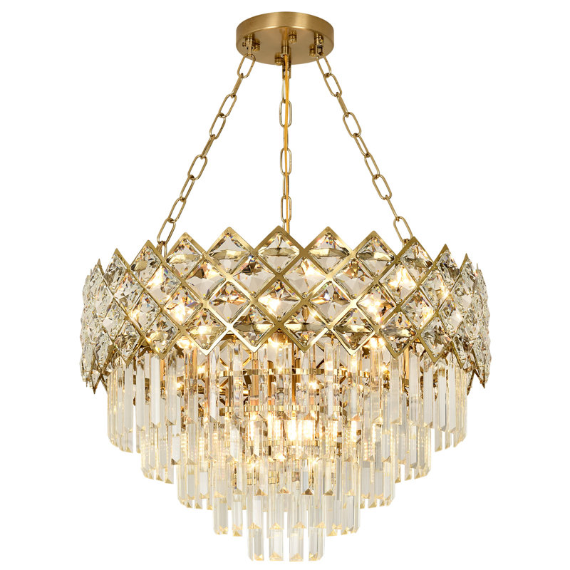 Shiron Dimmable Tiered Chandelier, 39.4'' H X 21.7'' W X 21.7'' D, 5, 11