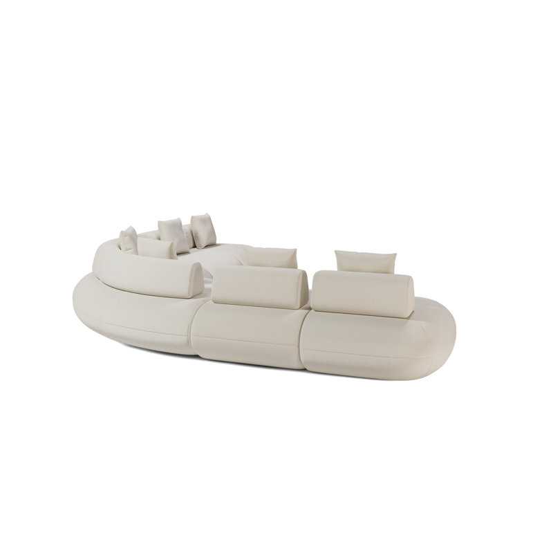 Messina Modular Sofa 05 In Vainilla Bouclet, 29" H x 154" W x 154" D
