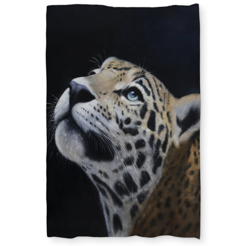 Realistic leopard face duvet cover | Brown hyperrealist decor