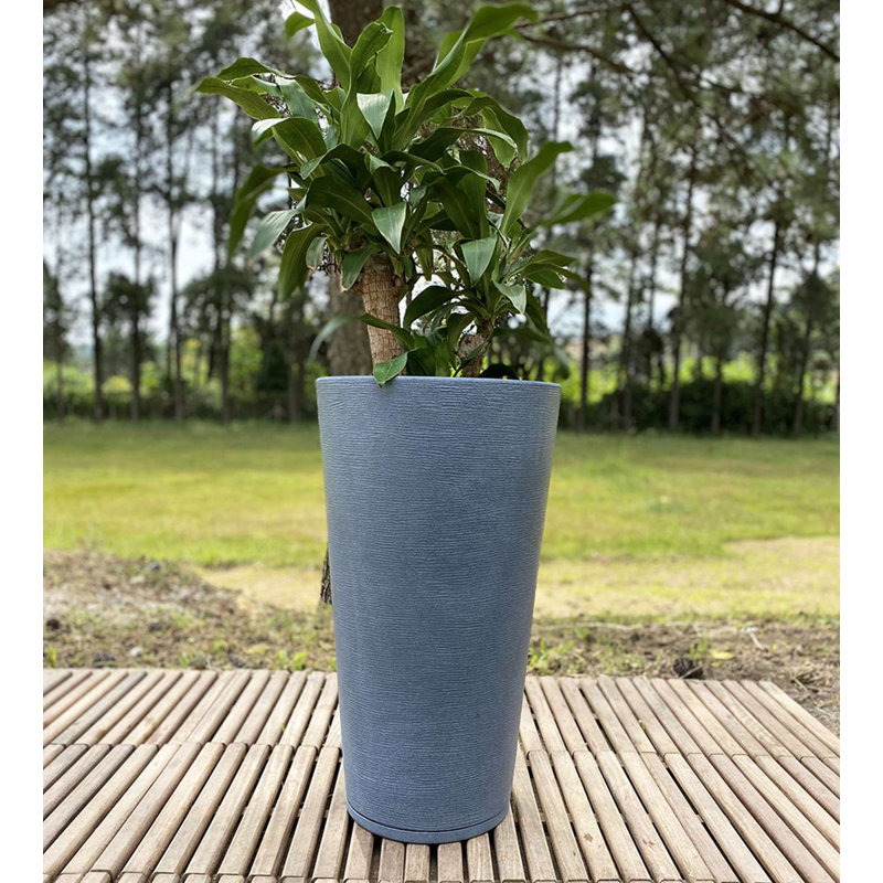 Genebra Pot Planter, Dark Gray, 31.5" H x 18.11" W x 18.11" D