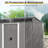 Alvantor Outdoor Storage Shed 8 x 6 Ft Metal Garden Shed with Sliding Doors and Transparent plate for Backyard, Garden Gray-126065399